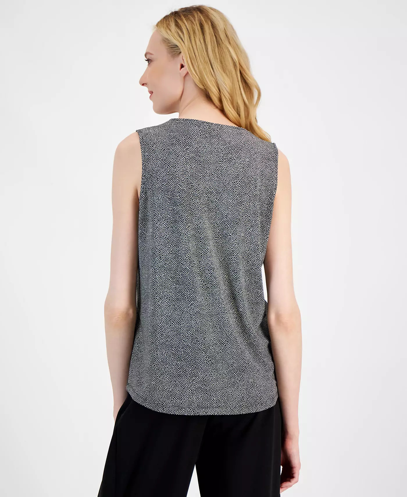 Женский топ Anne Klein без рукавов с принтом и V-образным вырезом