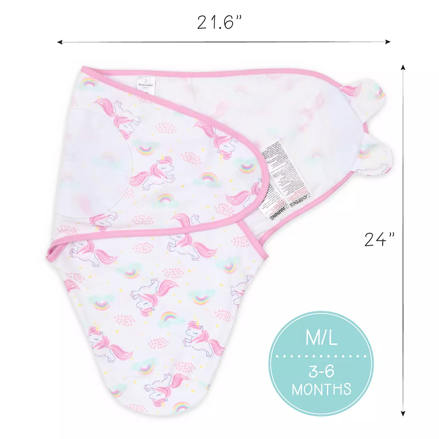 Пеленки для новорожденных девочек Peanutshell, набор из 3 штук, цвет Rainbow Unicorn