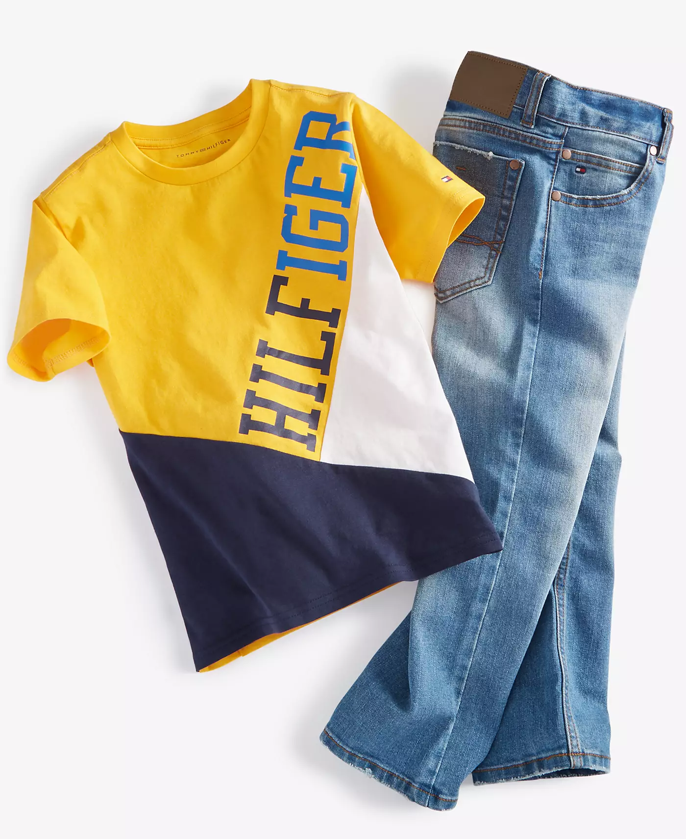 Футболка Tommy Hilfiger Boys Banner и джинсы Blue Stone