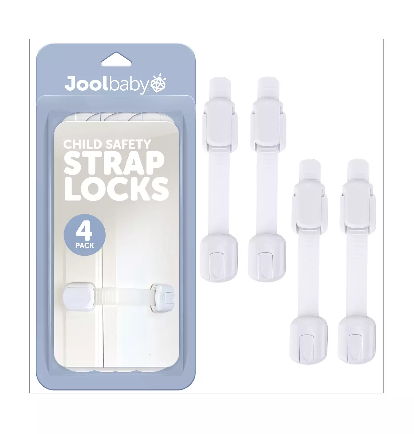Jool Baby многофункциональный ремень безопасности для шкафов, холодильников, ящиков, набор из 4 защитных клеев
