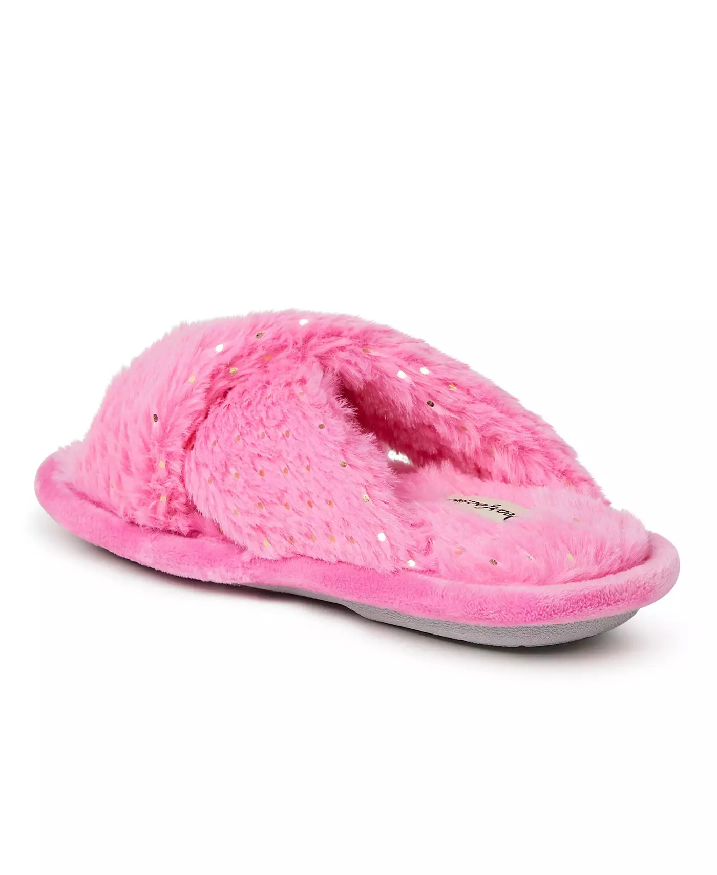 Тапочки Dearfoams Girls Ava Crisscross Fuzzy Sparkle Slide