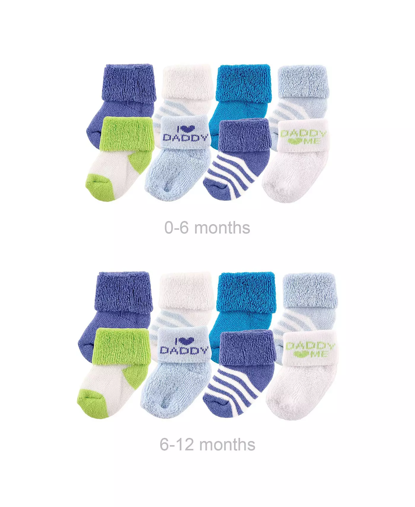 Носки Luvable Friends Baby Boys Grow with Me из хлопка и махровых тканей