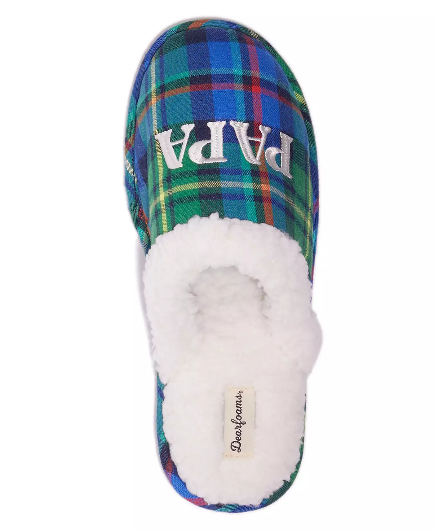 Мужские тапочки Dearfoams Papa Bear Plaid Dad Scuff