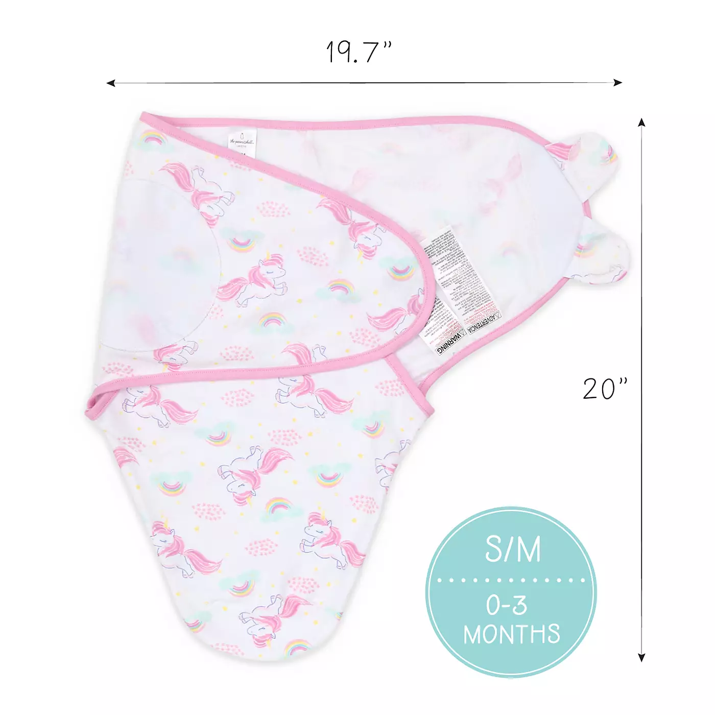 Пеленки для новорожденных девочек Peanutshell, набор из 3 штук, цвет Rainbow Unicorn