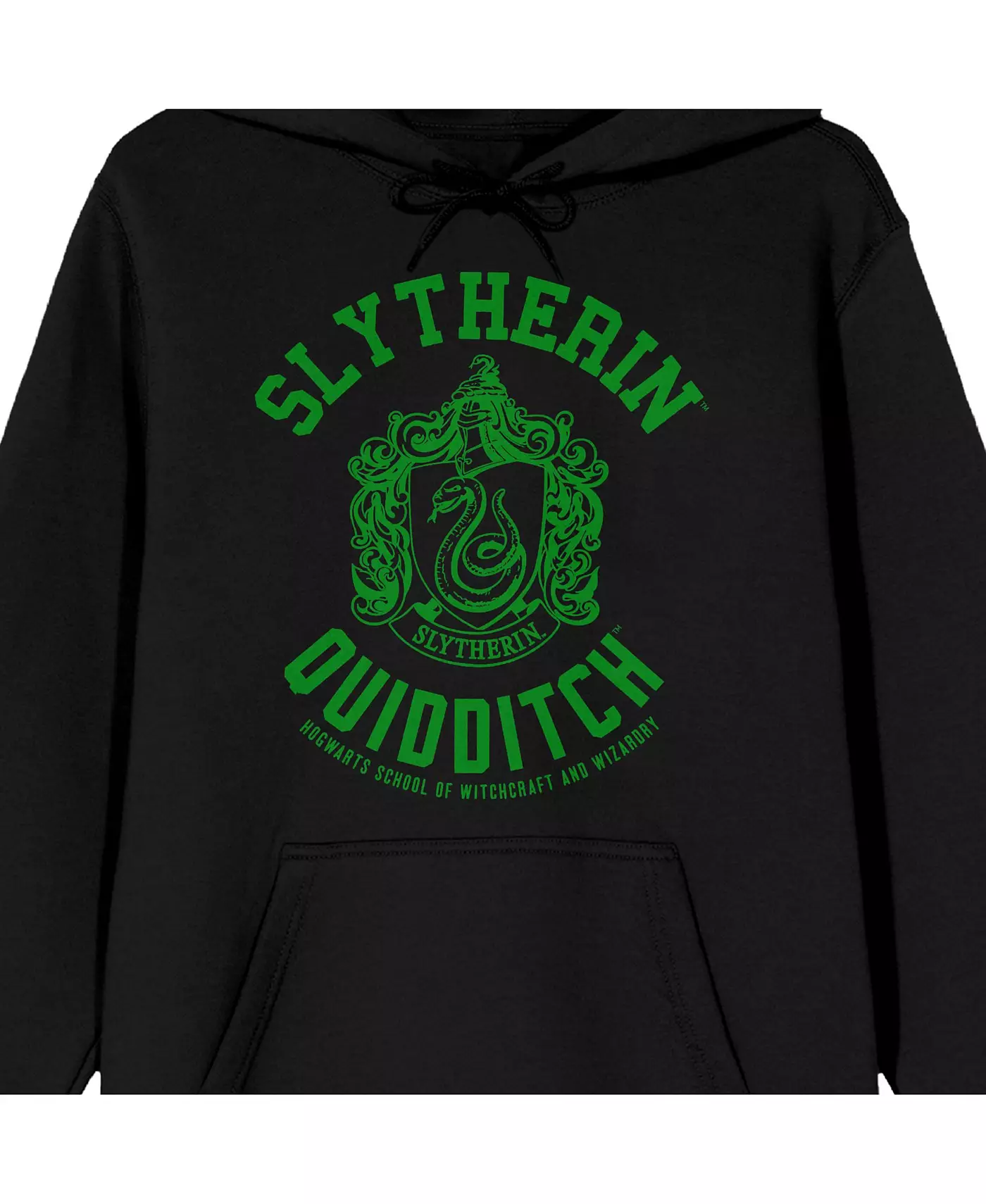 Мужская футболка Гарри Поттера Слизерин Квиддич с длинным рукавом, черная, для взрослых, с капюшоном