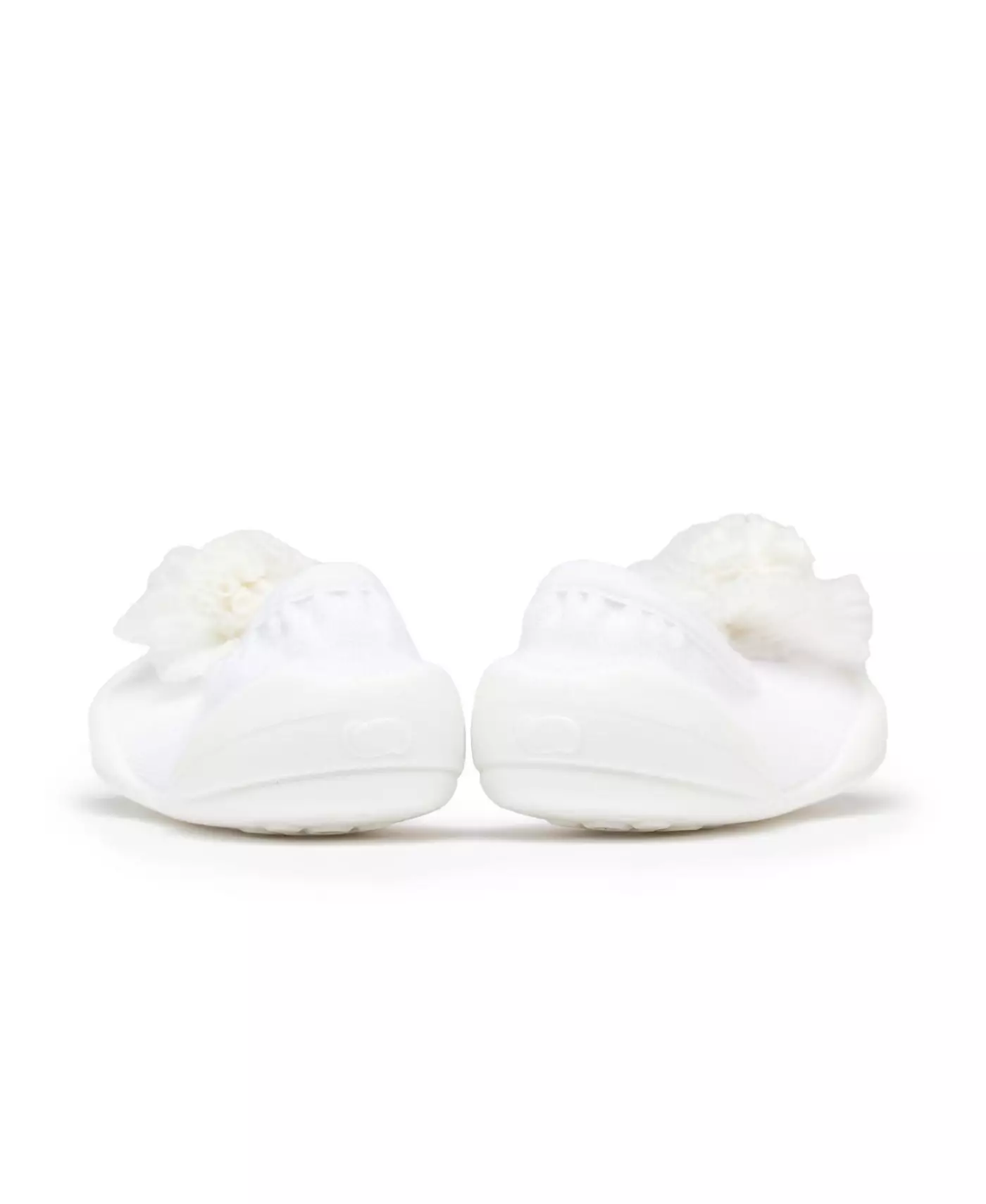 Komuello Детские дышащие моющиеся нескользящие носки для девочек на плоской подошве - Цветок-помпон белый