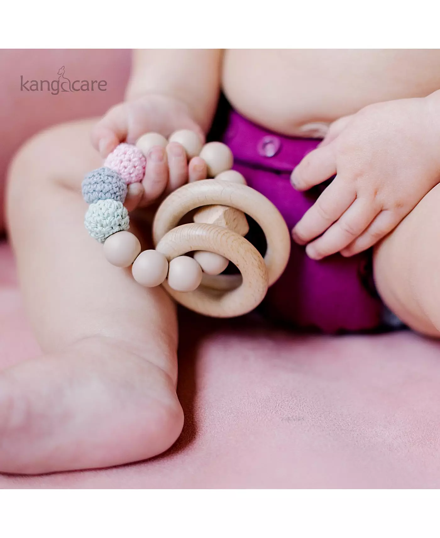 Kanga Care Baby Boys Силиконовые и деревянные прорезыватели для зубов