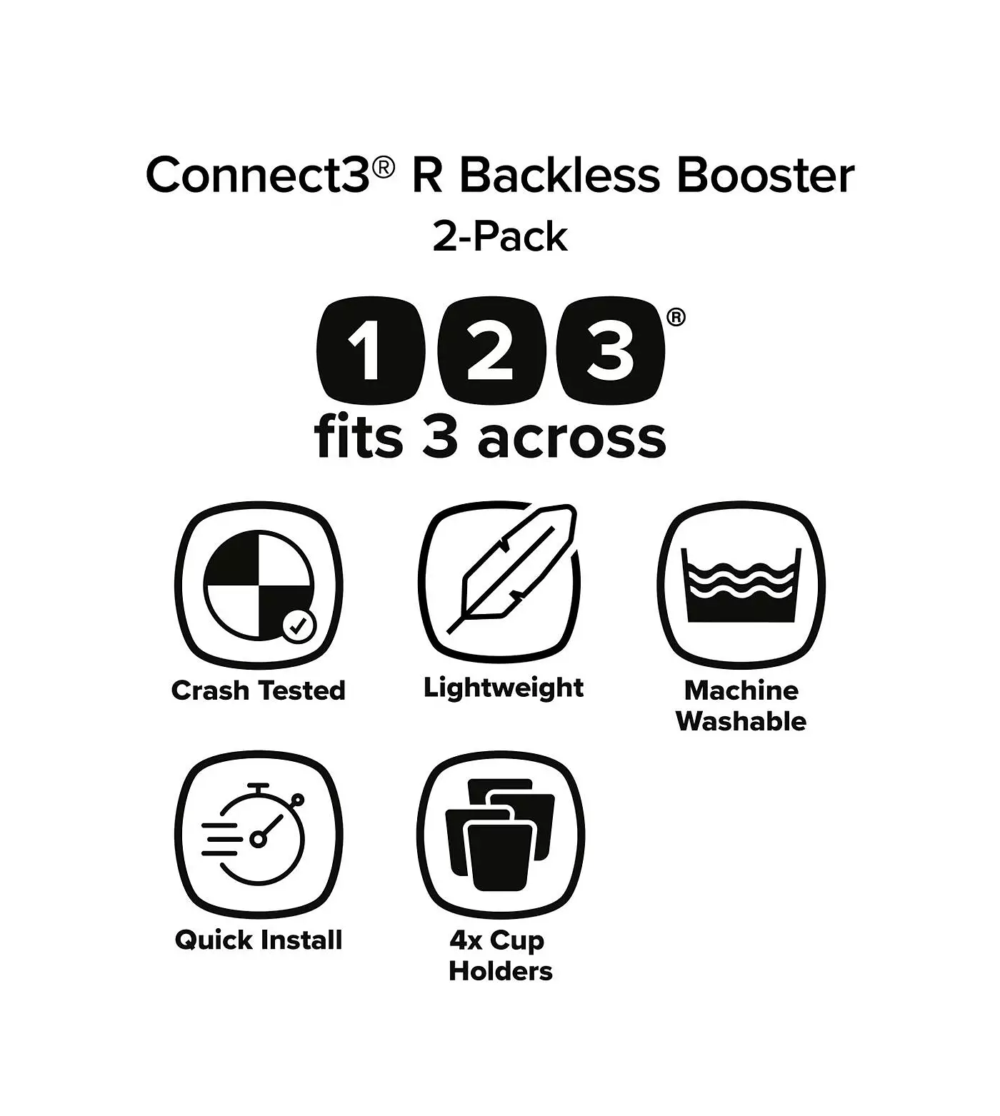 Diono Toddler Connect3 R — набор из 2 детских автокресел без спинки