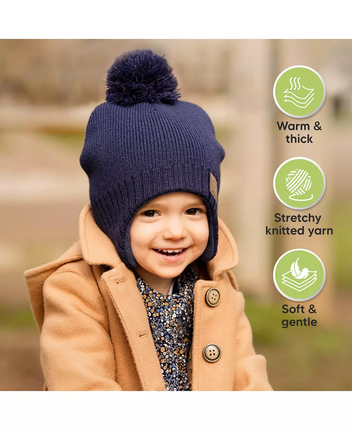 KeaBabies Muff Baby Beanie, Детская шапка для мальчиков, девочек, Зимние шапки для детей, новорожденных, младенцев, малышей 0-36 месяцев