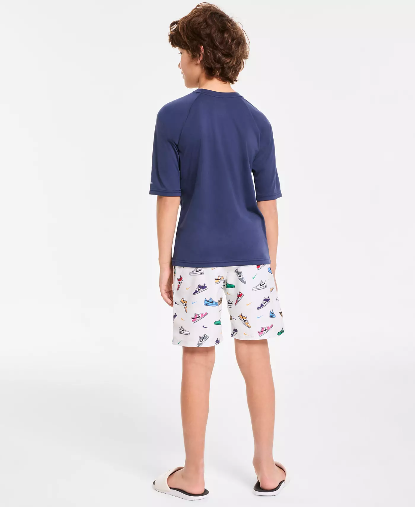 Плавки-шорты Nike Big Boys Hydroguard с коротким рукавом и 7-дюймовые плавки-шорты Volley