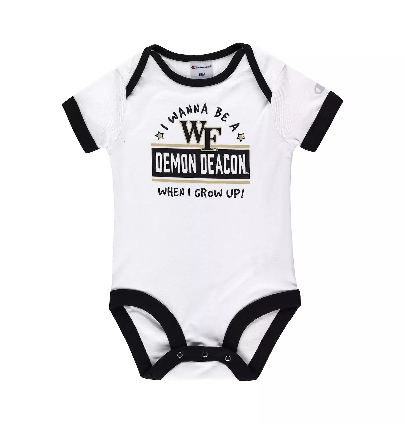 Комплект из трех боди Champion Infant Boys and Girls Black, Heather Grey Wake Forest Demon Deacons I Wanna Be