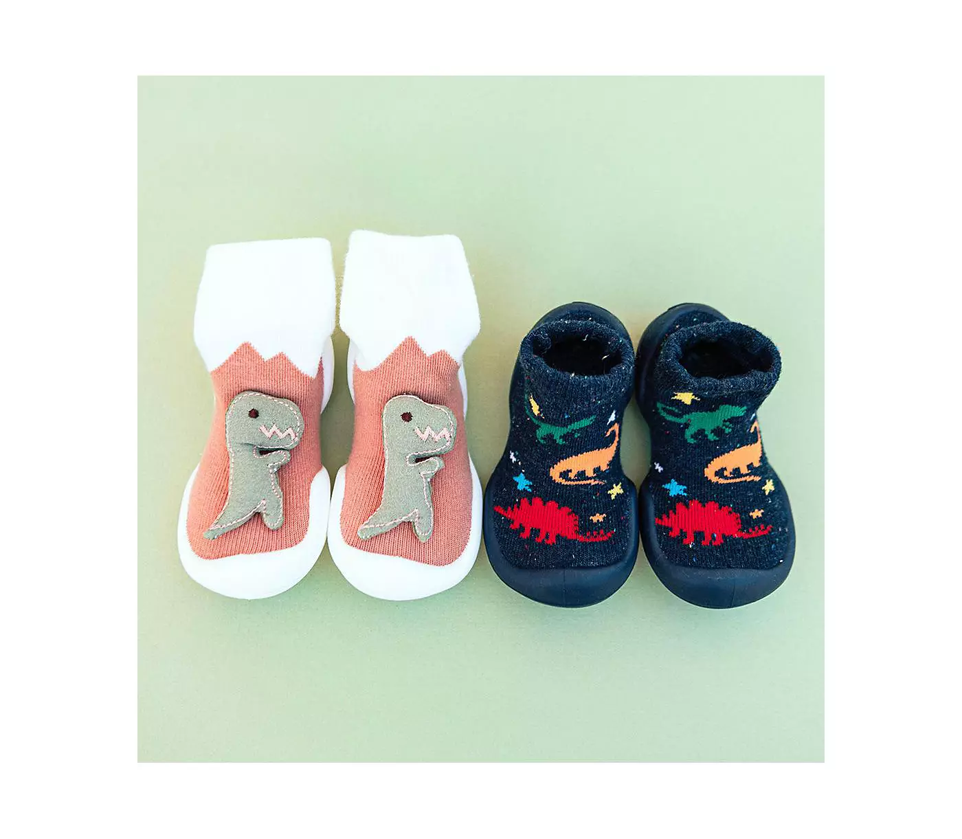 Komuello Младенцы Мальчики Дышащие Моющиеся Нескользящие Носки Обувь Динозавры