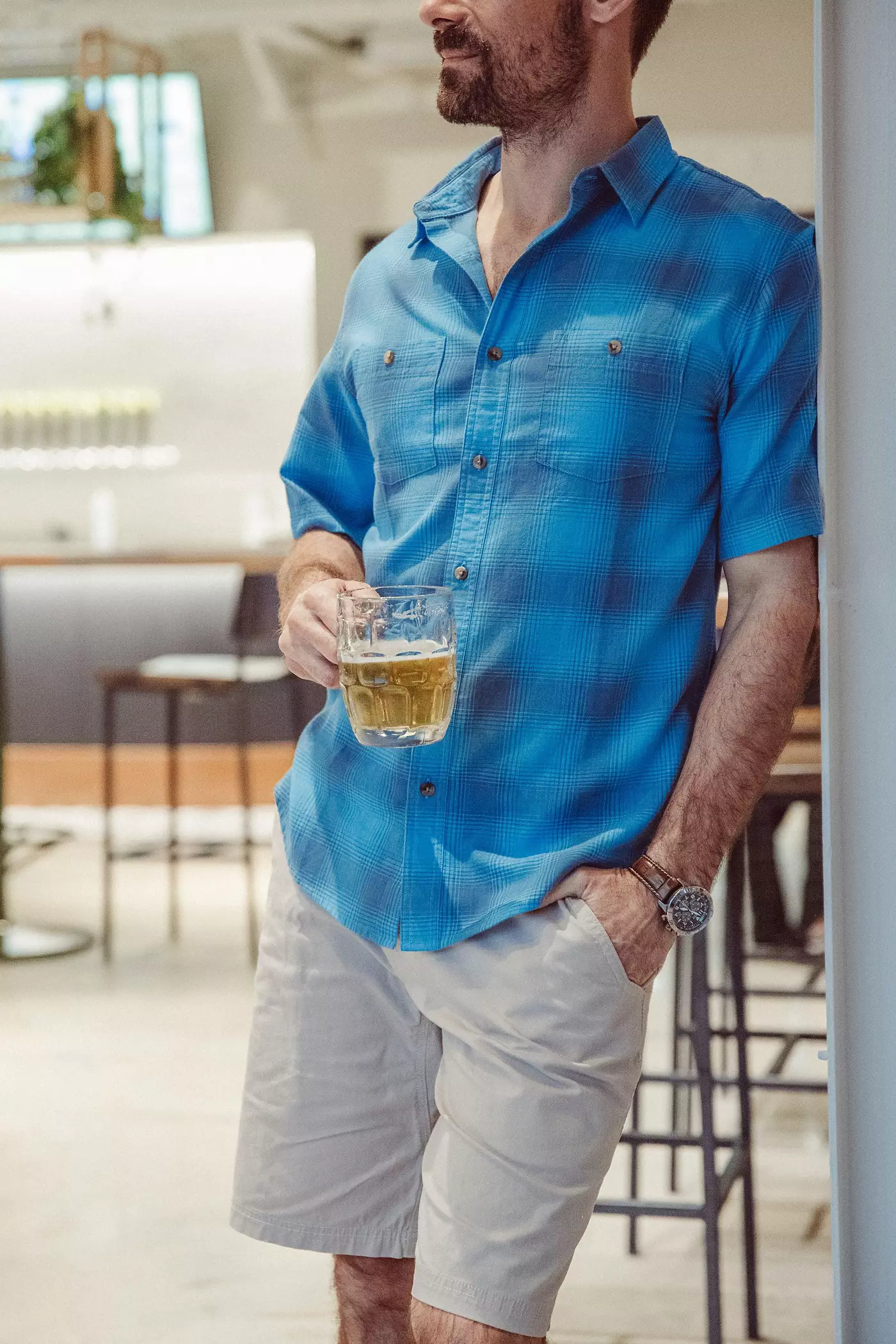 Мужская рубашка Mountain Khakis Cyrus с коротким рукавом из тканого материала