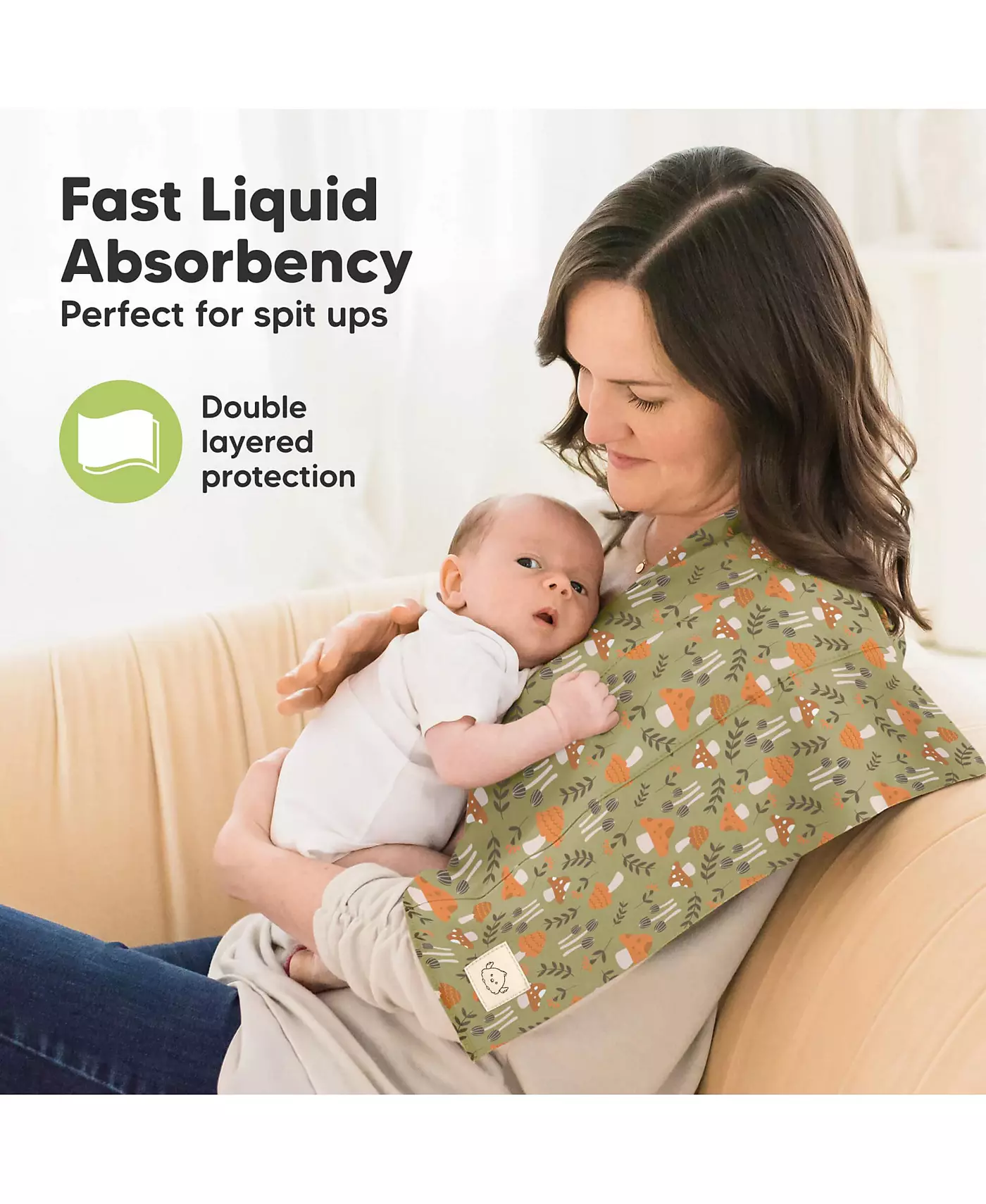 KeaBabies Kids 6pk Shea Burp Cloths Girls, срыгивающие салфетки для младенцев, новорожденных