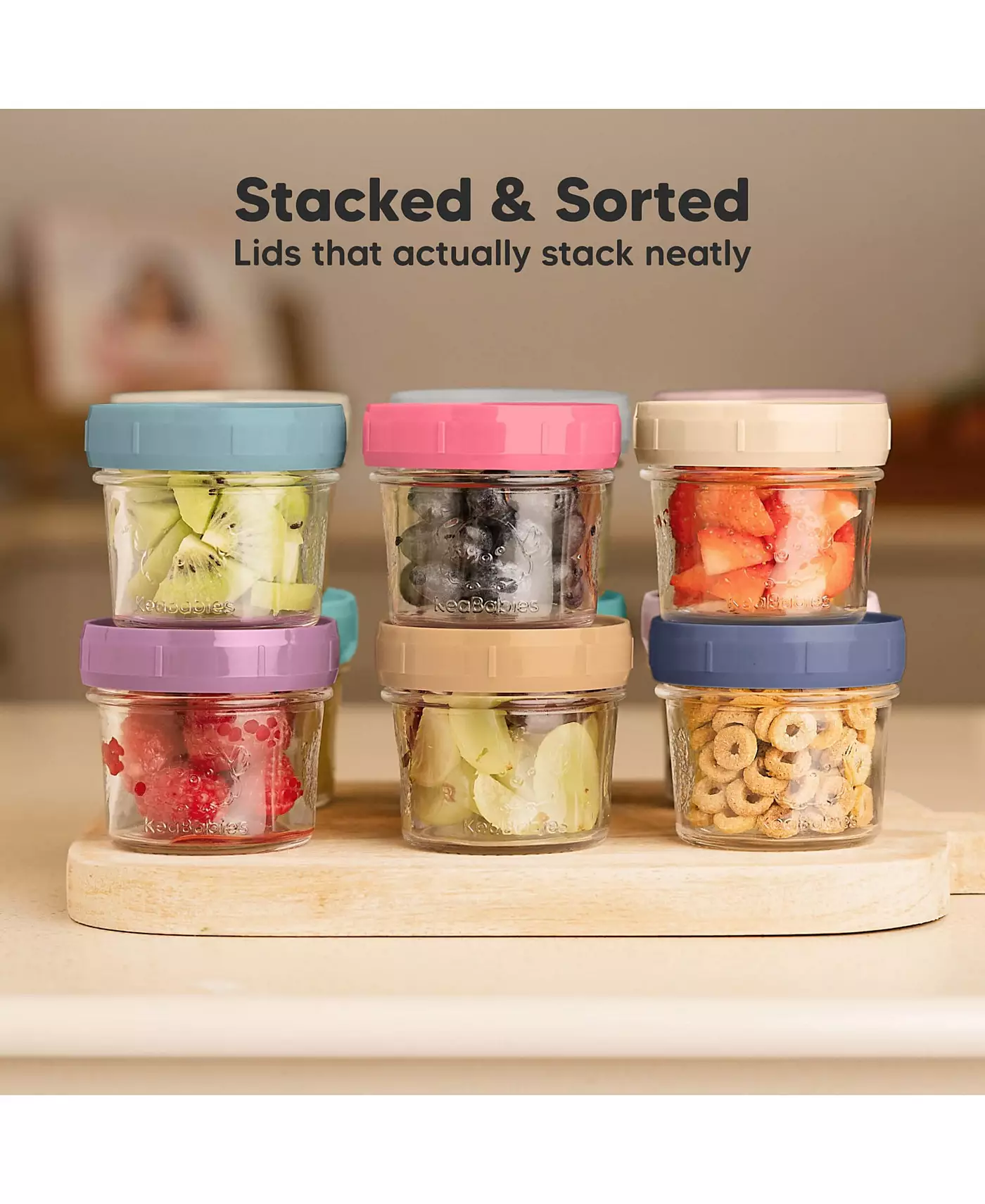 Контейнеры для хранения детского питания KeaBabies 12 шт., 4 унции, герметичные, стеклянные банки для детского питания без содержания бисфенола А для кормления