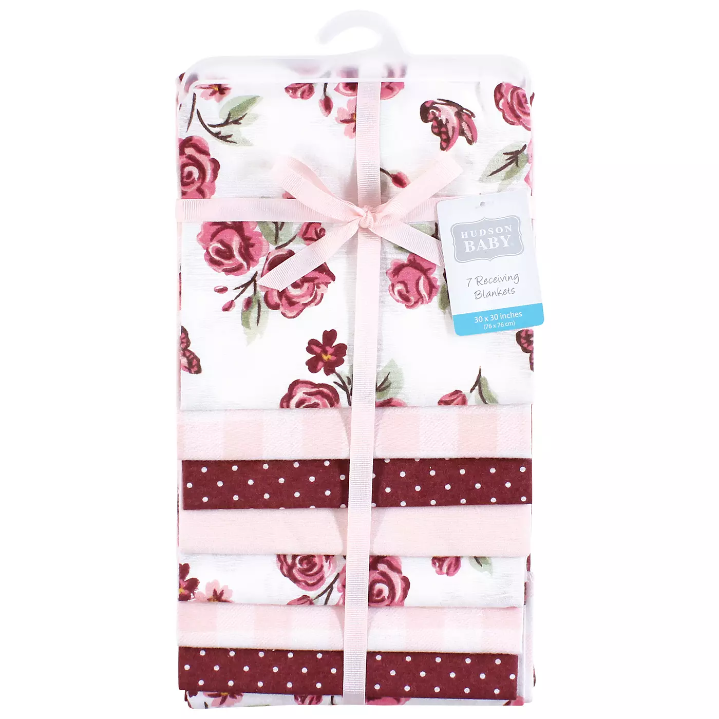 Комплект одеял для новорожденных девочек Hudson Baby из хлопка и полиэфирной фланели, сладкие розы, один размер