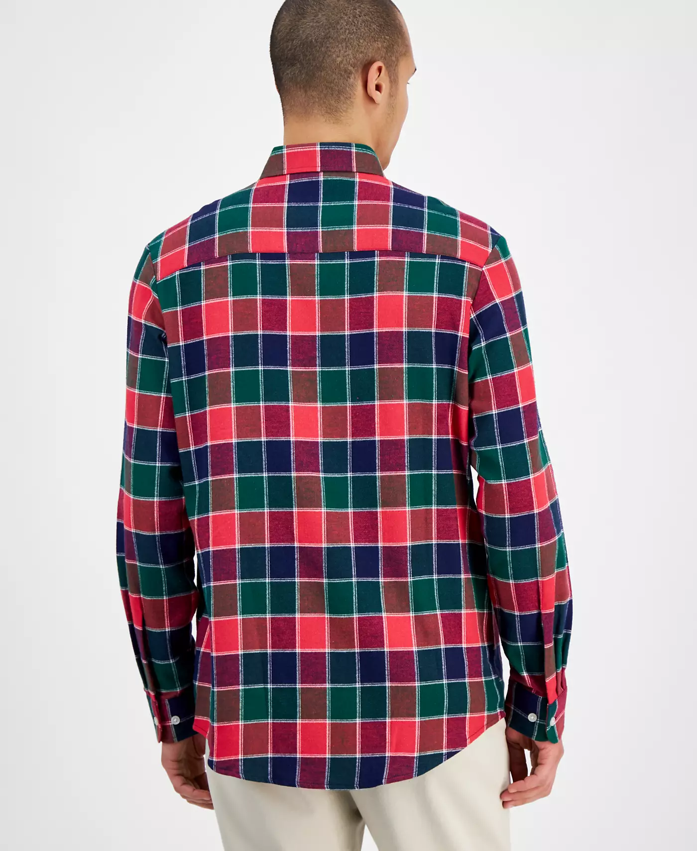 Мужская фланелевая рубашка прямого кроя в клетку, созданная для Macy's