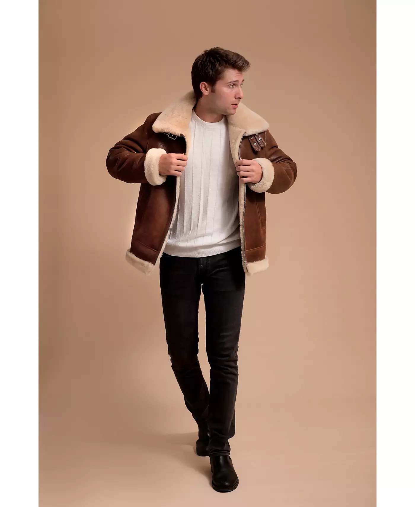 Мужская куртка Furniq UK из овчины, коричневая, создана для Macy's