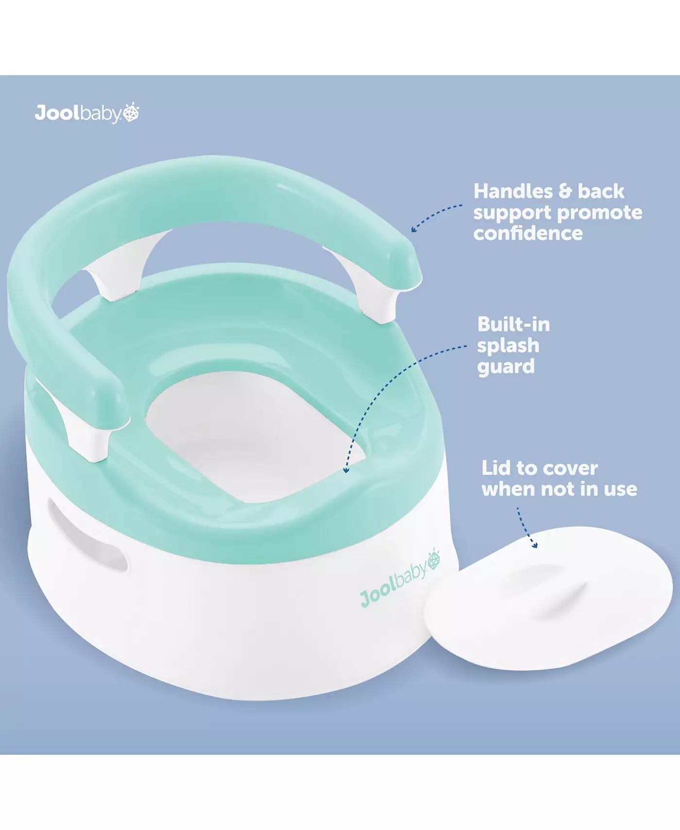 Детский горшок Jool Baby Potty Chair для приучения малышей к туалету - Защита от брызг и поддержка спины