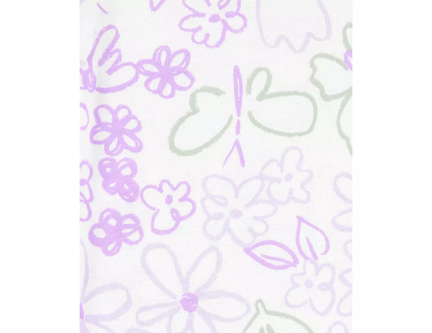 Пижама из хлопка для девочек с цветочным принтом и бабочками от Carter's, комплект из 4 предметов