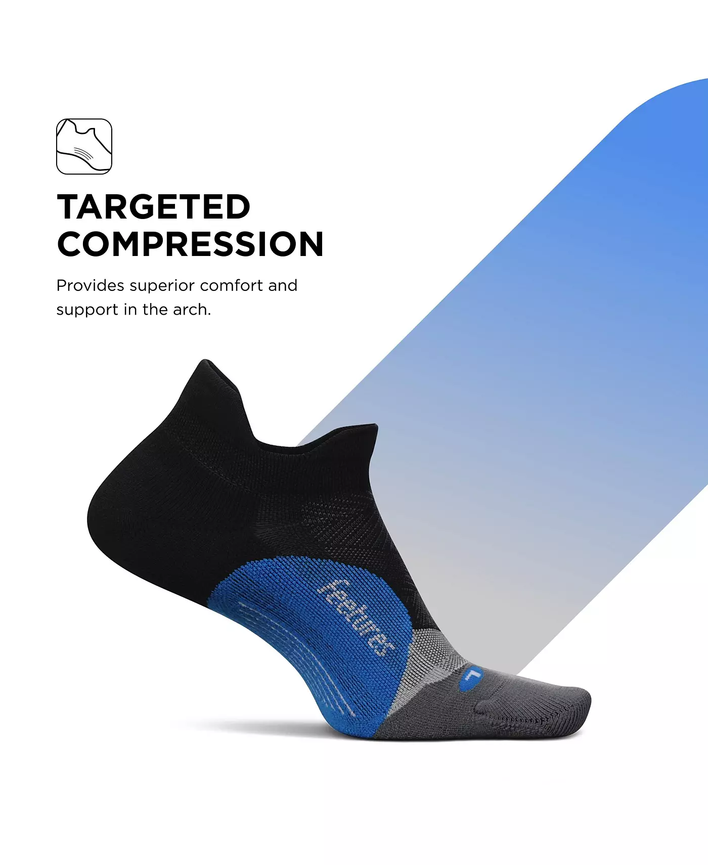 Носки мужские Feetures Elite Light Cushion No Show Tab - Носки для бега для мужчин и женщин - Спортивные компрессионные носки - Влагоотводящие - Маленькие