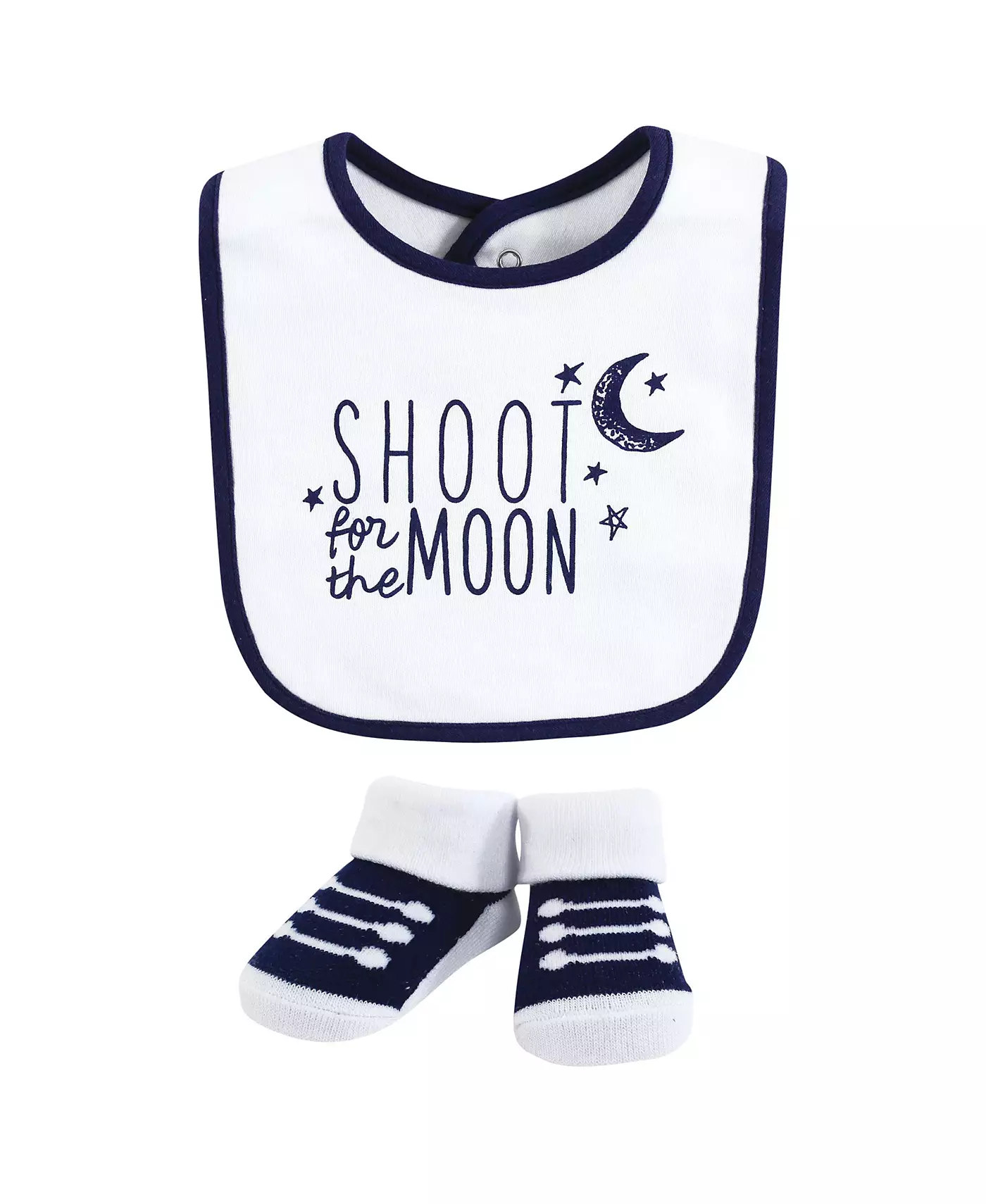 Хлопковые нагрудники и носки Yoga Sprout Baby Boy, цвет Moon, один размер