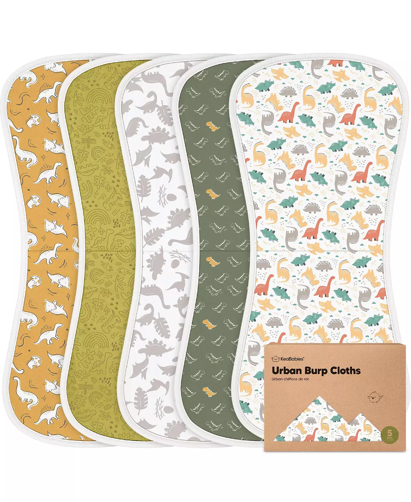 KeaBabies 5pk Urban Baby Burp Cloths, органические салфетки для срыгивания для младенцев, салфетки для срыгивания для девочек и мальчиков