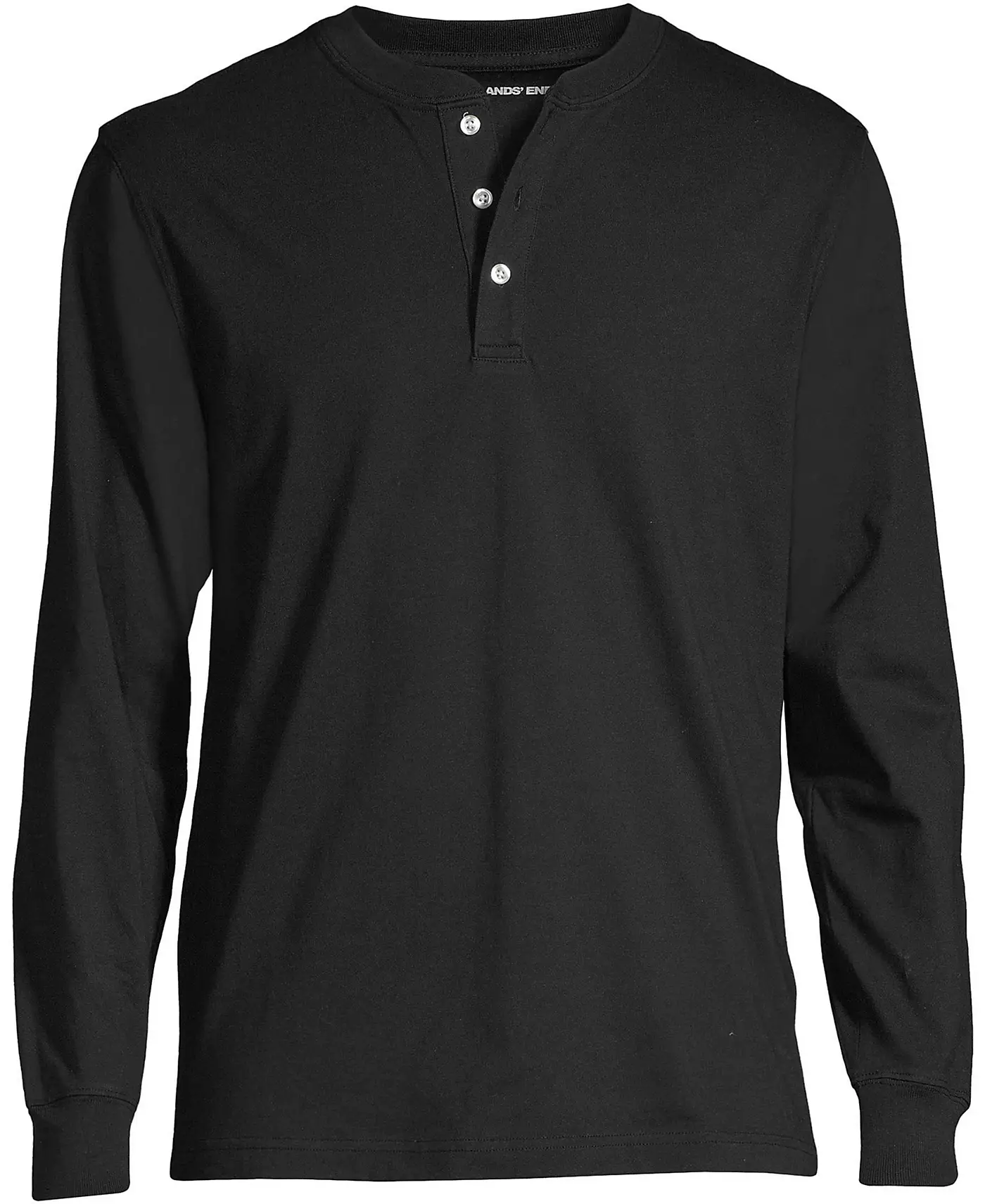 Мужская футболка Lands' End Super-T с длинным рукавом Henley