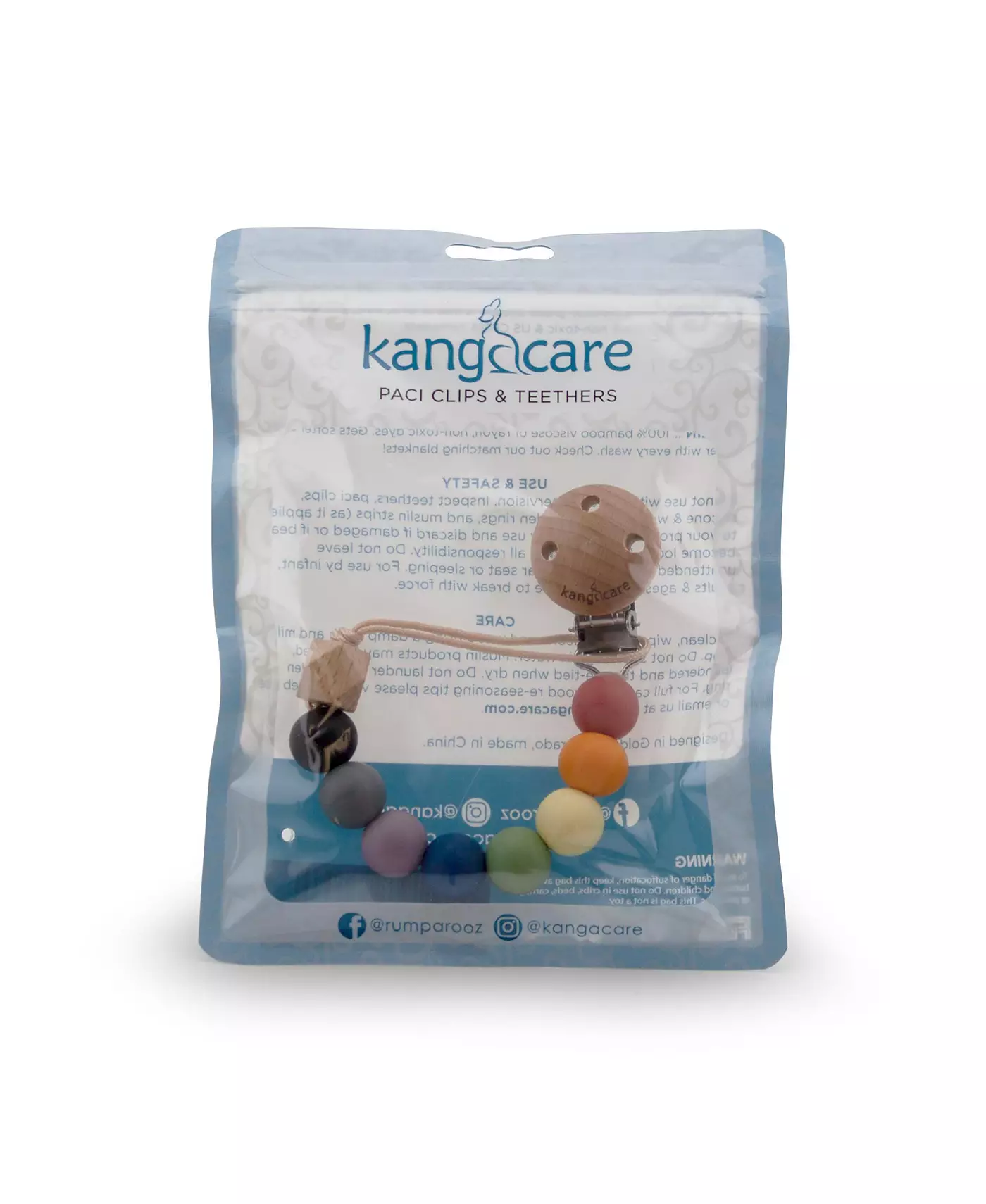 Kanga Care Baby Boys силиконовая и деревянная пустышка-клипса