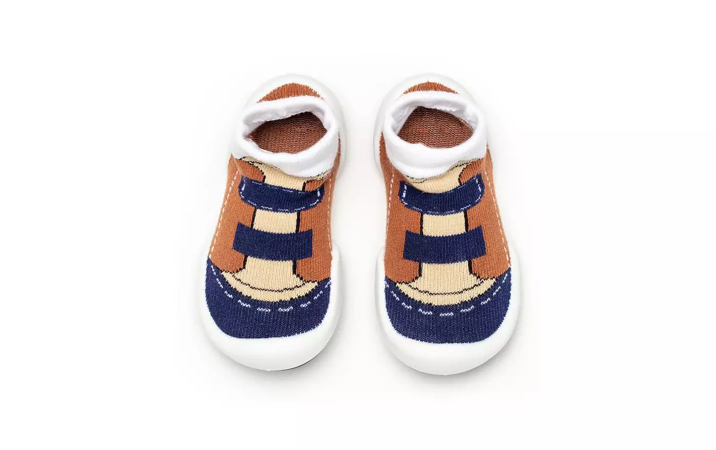 Komuello Младенцы Мальчики Дышащие Моющиеся Нескользящие Носки Обувь Ходунки - Коричневый