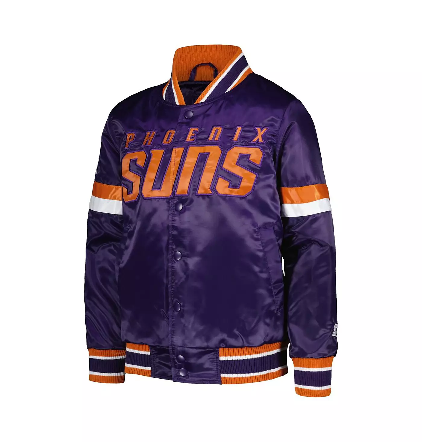Куртка атласная на кнопках для начинающих мальчиков и девочек Purple Phoenix Suns Home Game Varsity