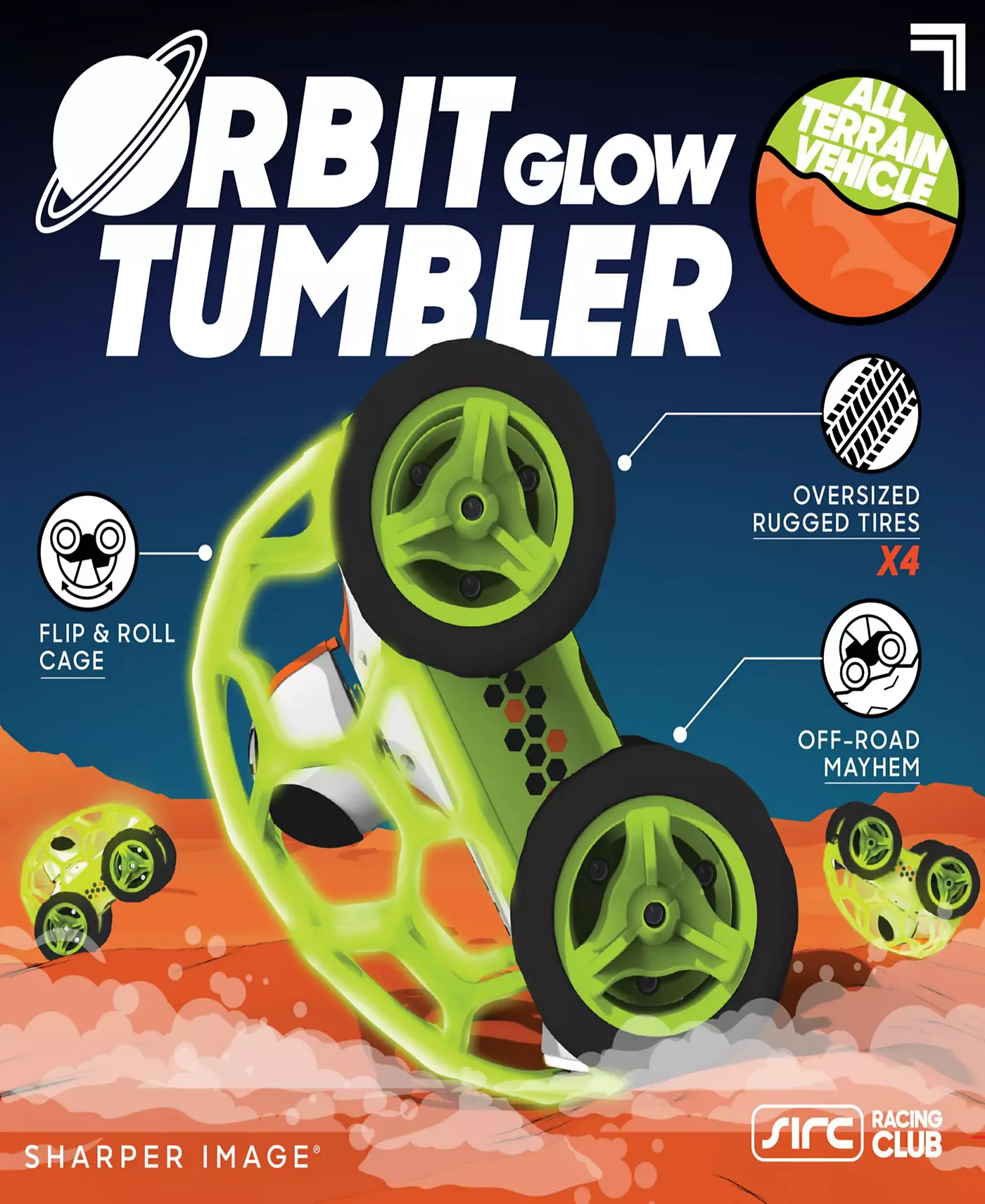 Игрушка-вездеход Sharper Image Orbit Tumbler, светящаяся в темноте