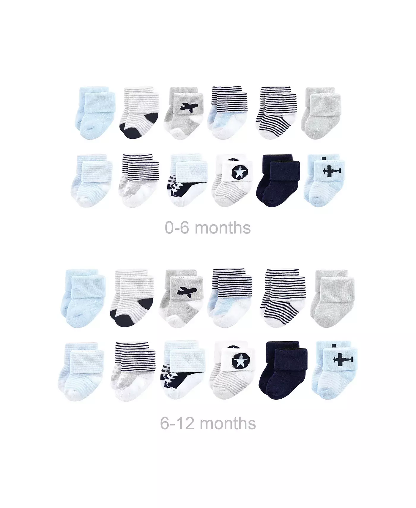 Носки Luvable Friends Baby Boys Grow with Me из хлопка и махровых тканей