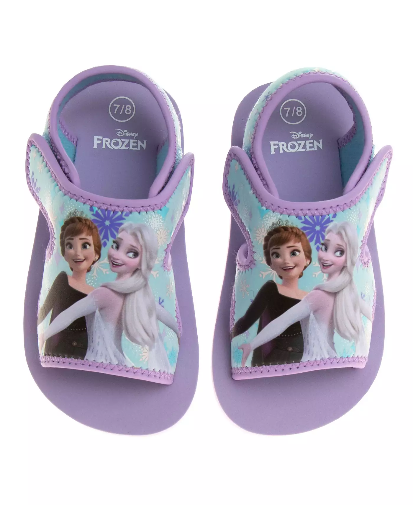 Сандалии Disney для малышей и маленьких девочек Frozen Anna and Elsa двойного размера на липучках