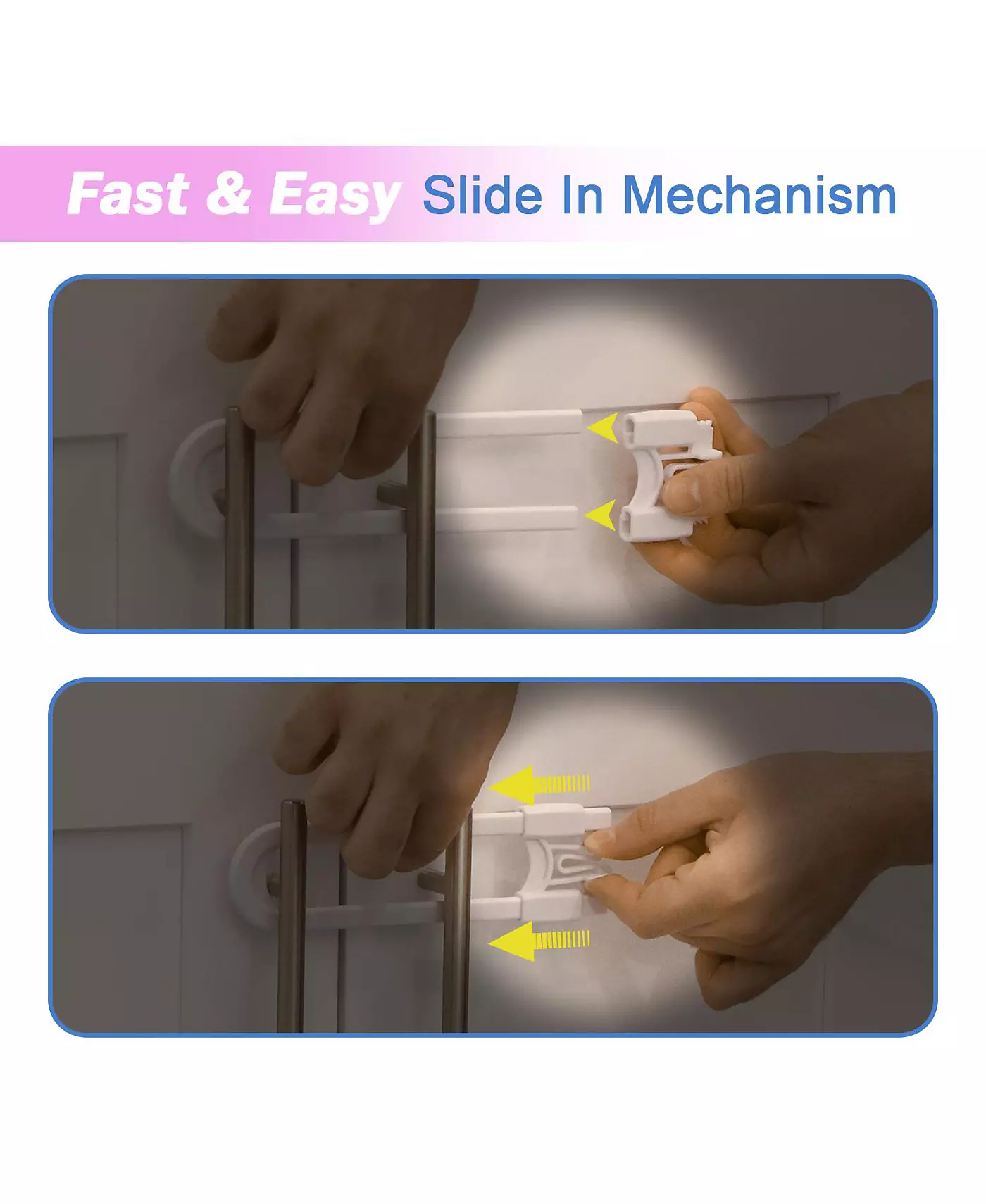 Замки для раздвижных шкафов Jool Baby Toddler, U-образные, для ручек, дверей - набор для детской безопасности - 4 шт. в упаковке