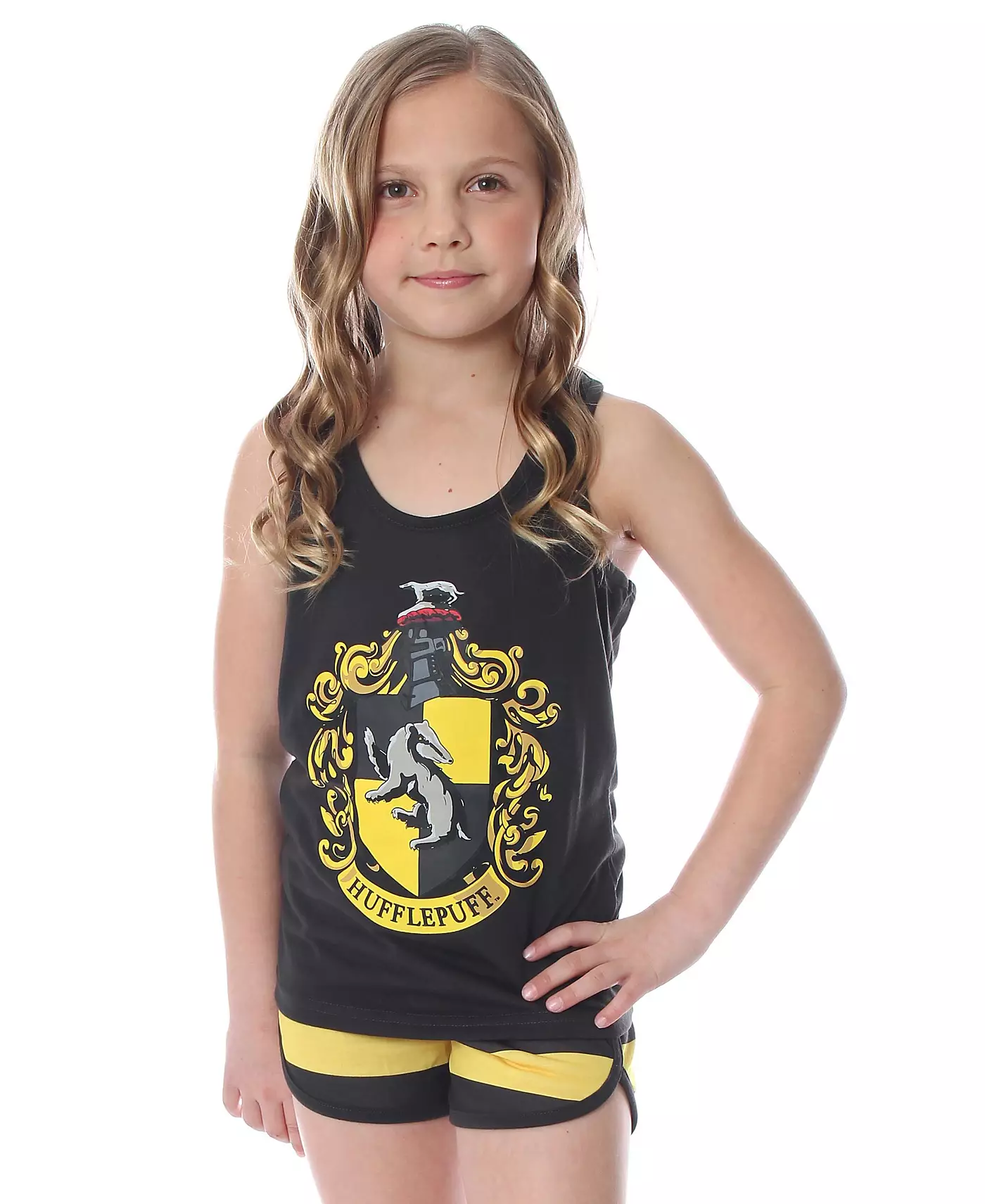 Пижамный комплект из майки и шорт с гербом факультета Хогвартса для девочек из Гарри Поттера