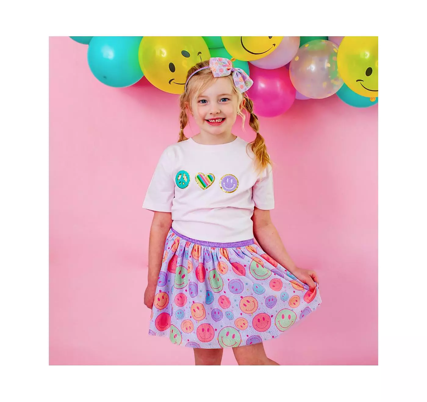 Ободок для волос Sweet Wink Girls Smiley Face из тюля с бантом