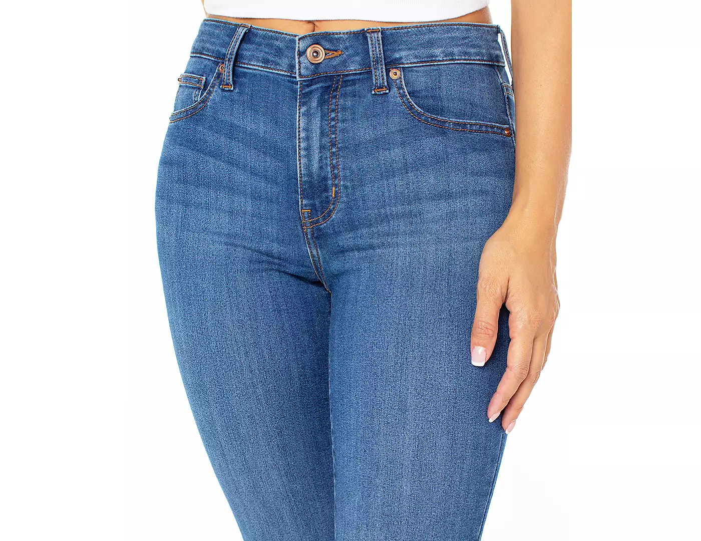 Джинсы-скинни Celebrity Pink Juniors Curvy с потертостями