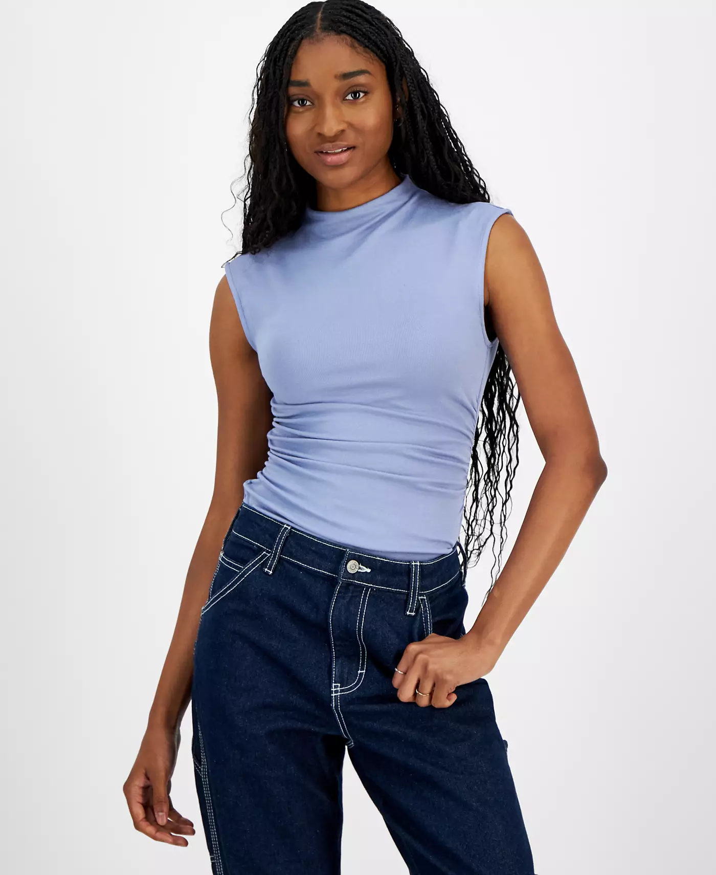 Боди Madden Girl Juniors с рюшами и воротником-стойкой без рукавов