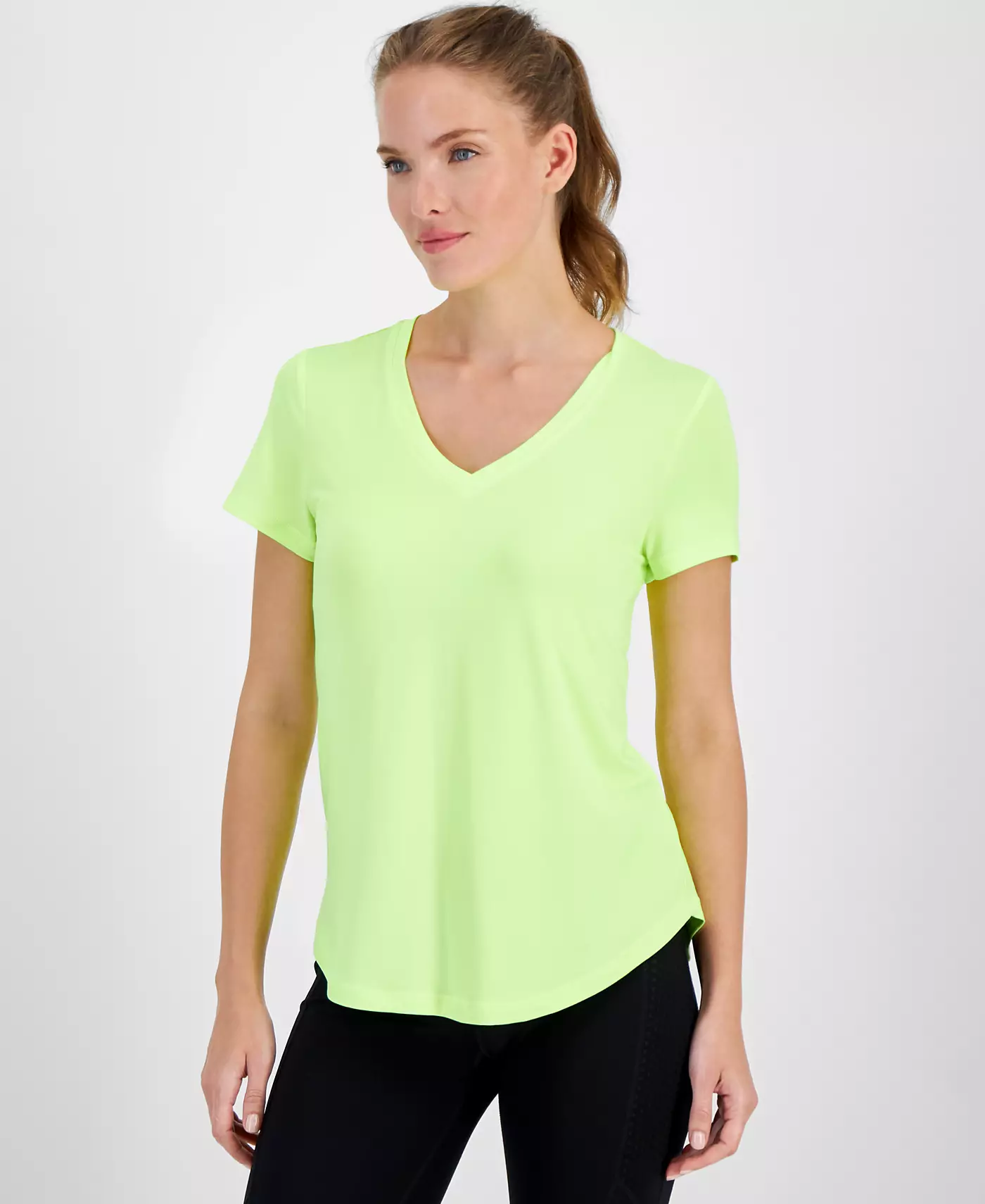 ID Ideology Plus Size Топ с закругленным подолом и V-образным вырезом