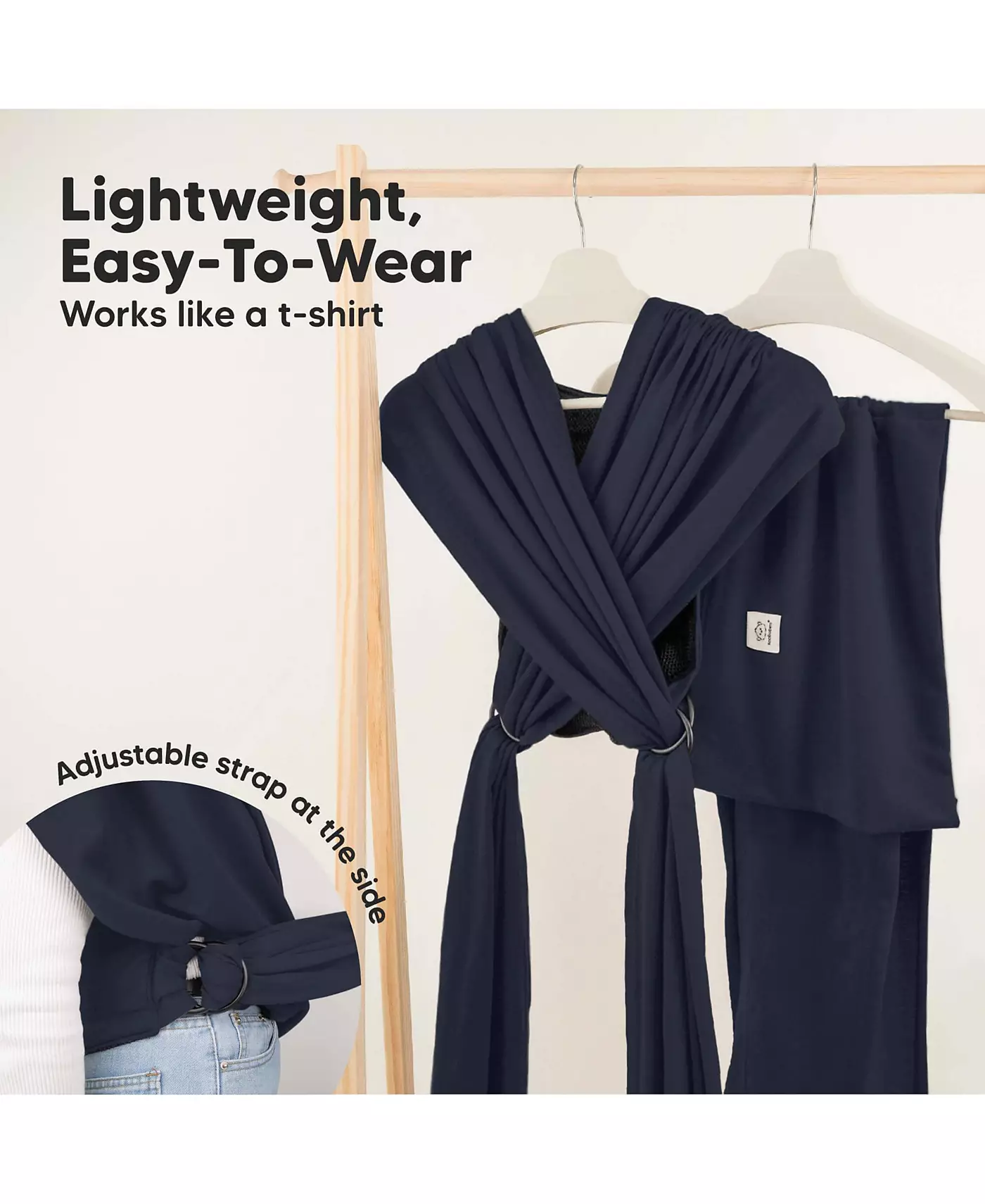 Переноска-кенгуру KeaBabies D-Lite Baby Wrap, регулируемая переноска, слинг для новорожденных, младенцев, малышей весом 7–44 фунта