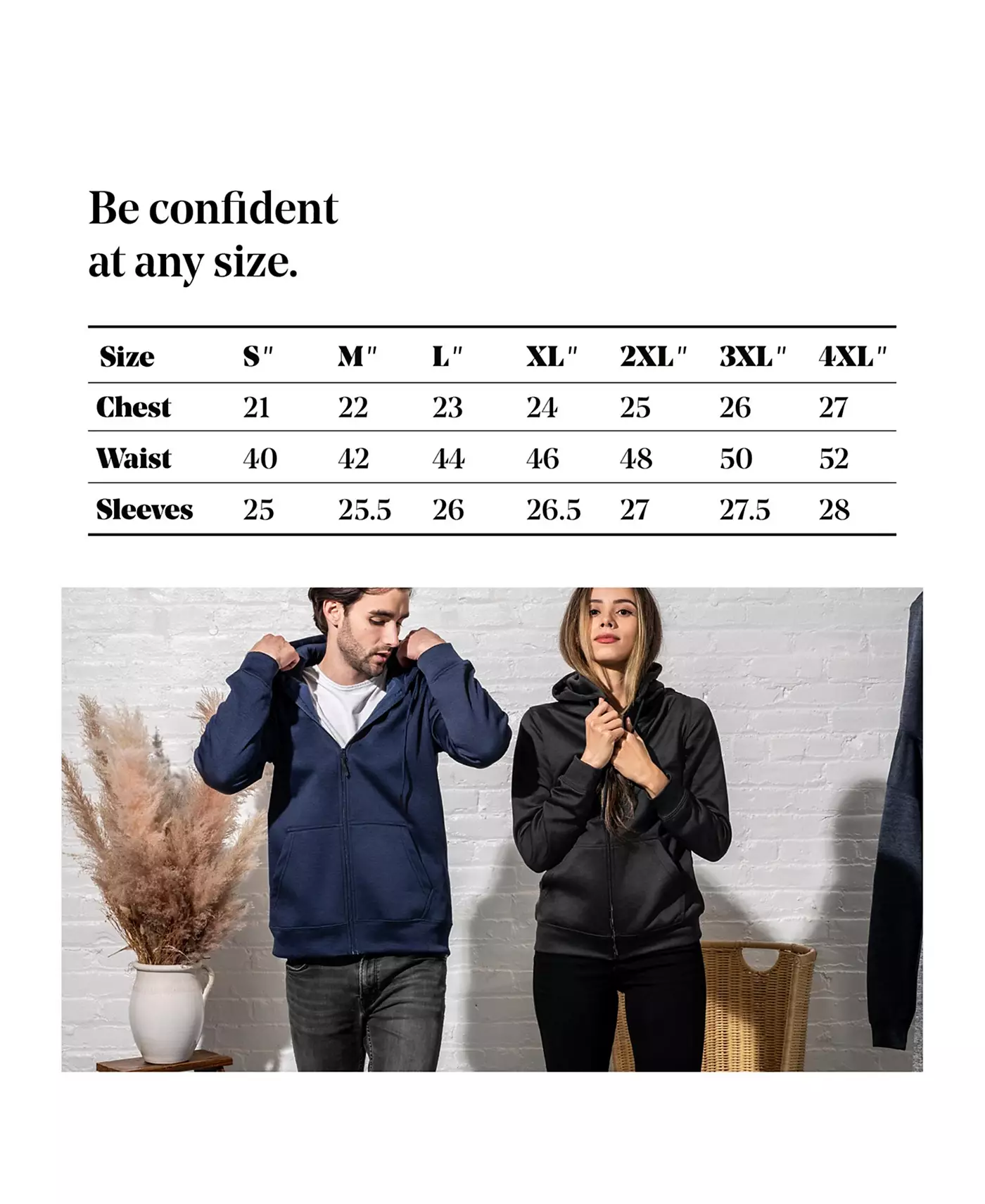 Мужская толстовка Mio Marino Premium Zip-Up Hoodie для мужчин с гладкой шелковистой матовой отделкой и уютной флисовой подкладкой, с капюшоном