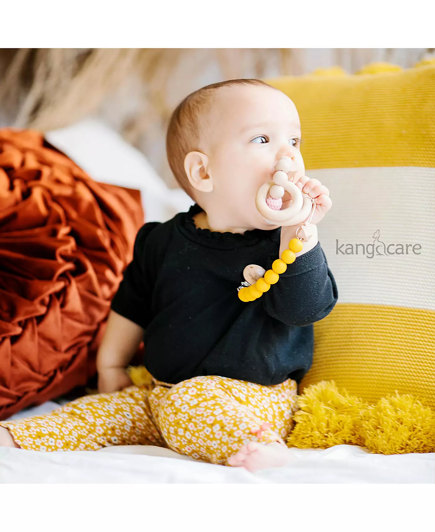 Kanga Care Baby Boys силиконовая и деревянная пустышка-клипса