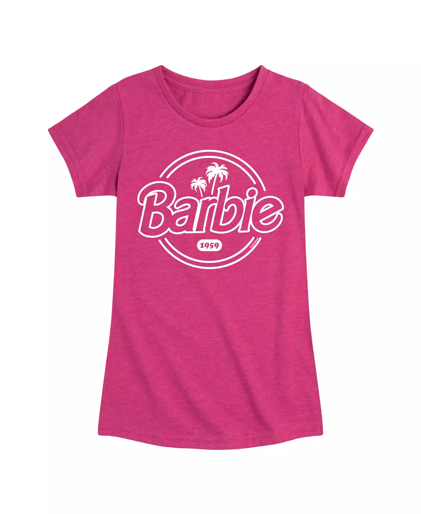 Футболка с короткими рукавами и принтом пальмовых деревьев в стиле Барби для больших девочек