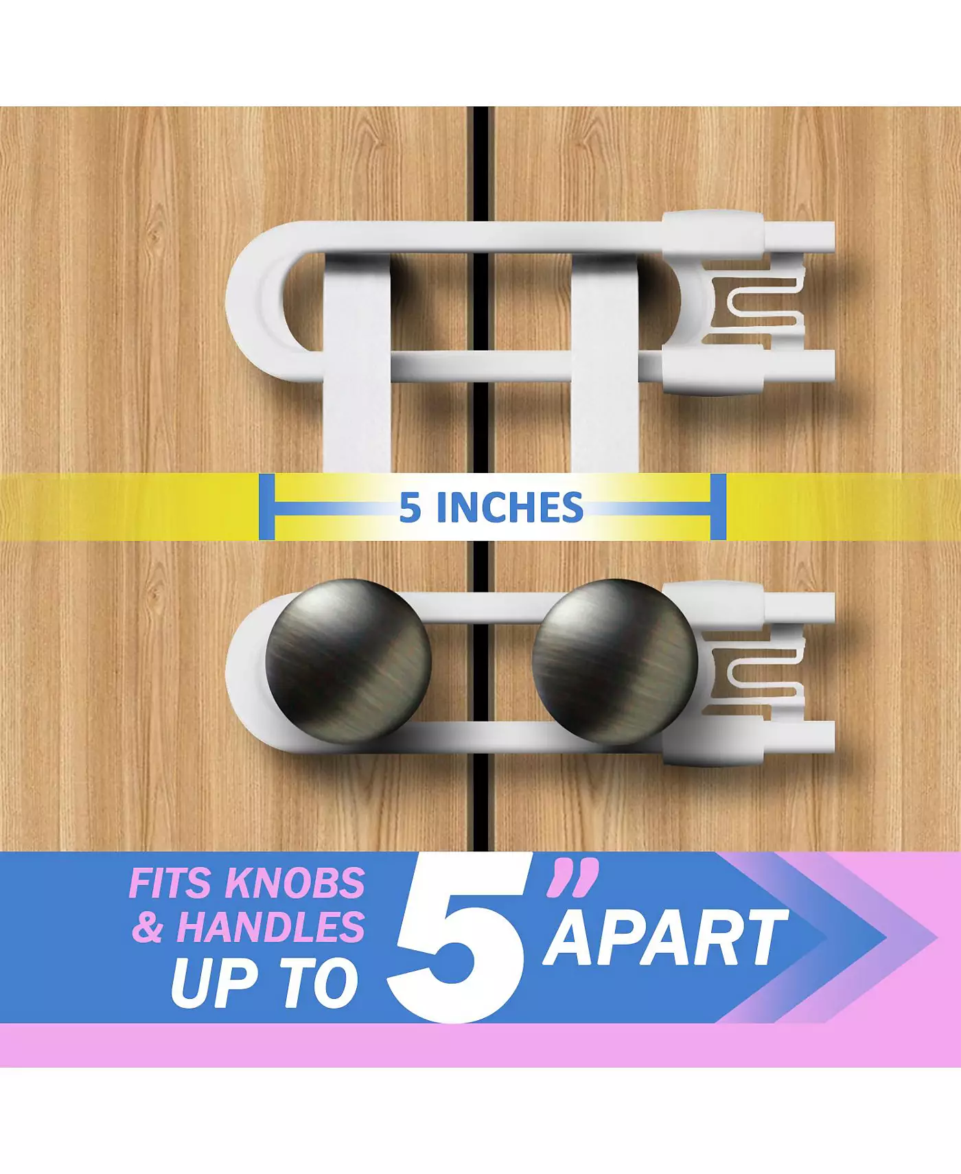 Замки для раздвижных шкафов Jool Baby Toddler, U-образные, для ручек, дверей - набор для детской безопасности - 4 шт. в упаковке