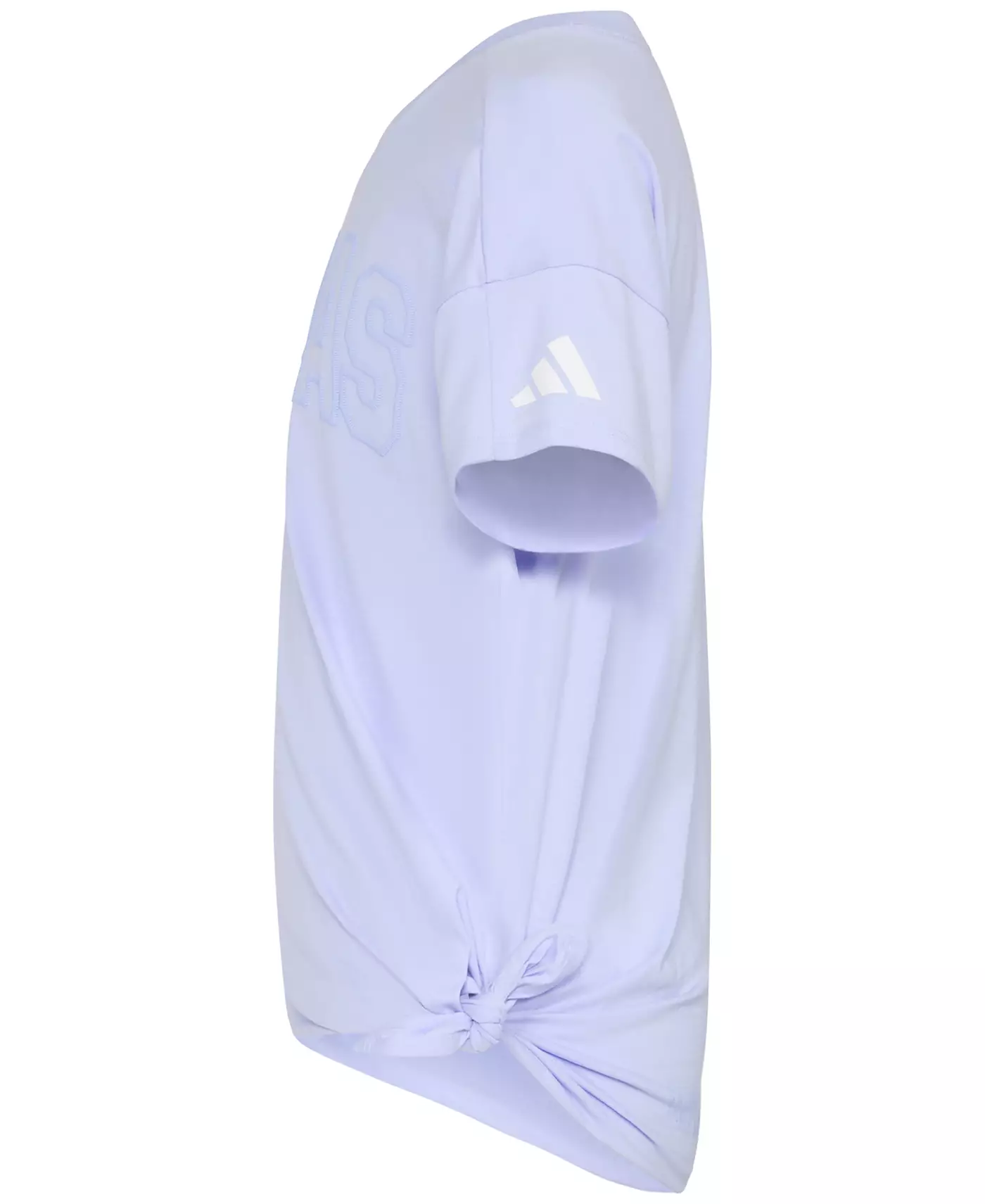 Футболка adidas Big Girls с короткими рукавами и завязками спереди из хлопка