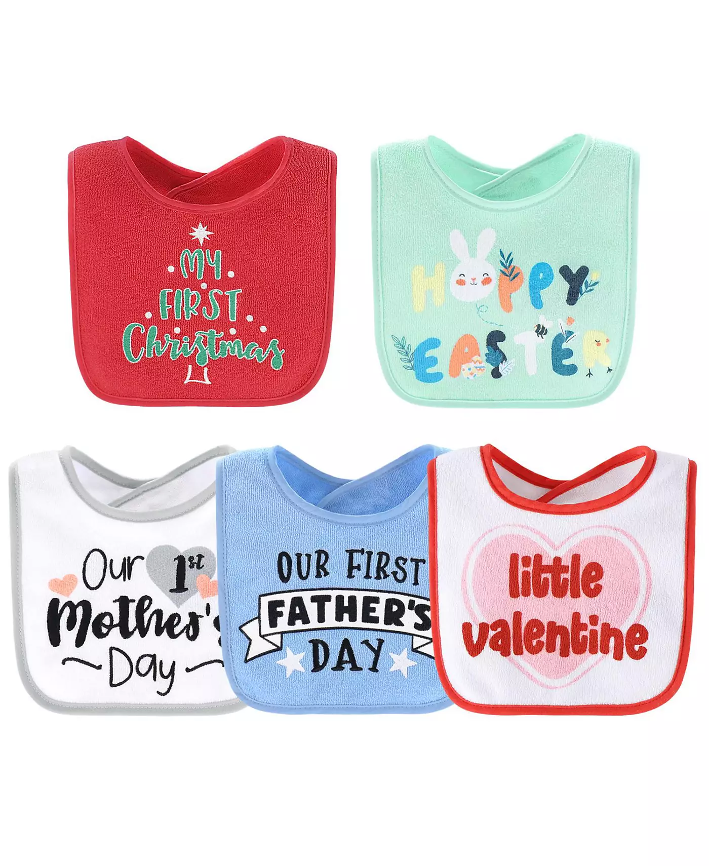 Махровые нагрудники Peanutshell для мальчиков, упаковка 20 шт. для кормления, прорезывания зубов или слюнотечения, Dino Boy/Holiday