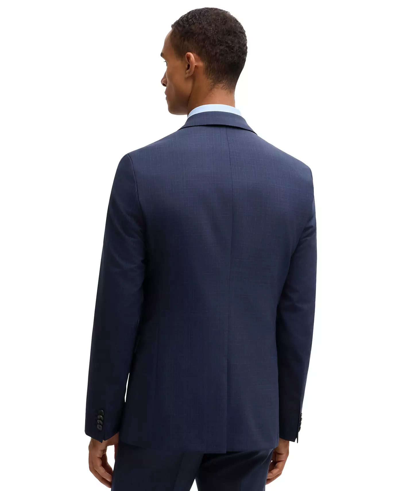 Мужской облегающий костюм-тройка Hugo Boss в клетку