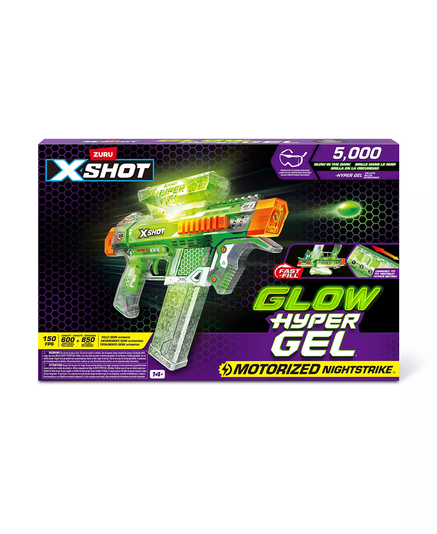 X-Shot Hyper Gel светящийся в темноте бластер