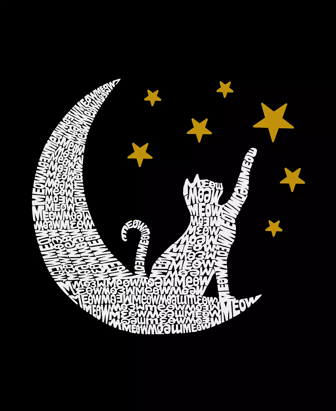 Мужская толстовка с капюшоном LA Pop Art Cat Moon - Word Art